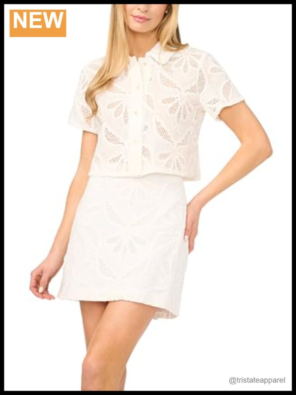 Women's Short Sleeve Button Down Collared Blouse 100% Cotton